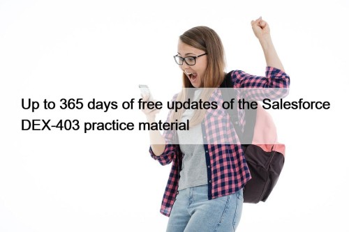 Up to 365 days of free updates of the Salesforce DEX-403 practice material